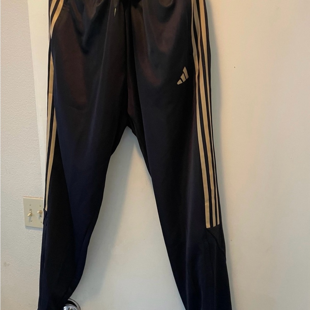 Adidas Men's Black and Gold Joggers